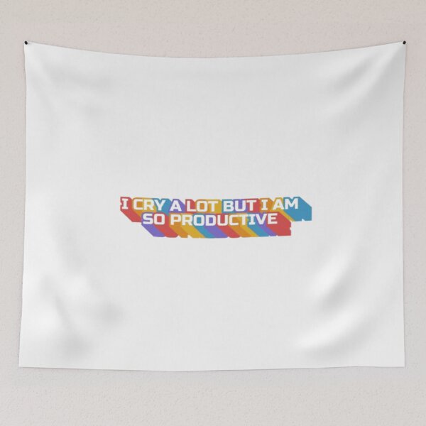 Item preview, I Cry A Lot But I Am So Productive – Retro Rainbow Stripes designed and sold by creativerooney.