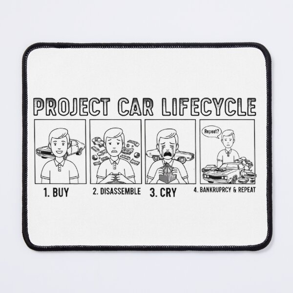 Item preview, Project Car Lifecycle - Funny Car Guy Restoration Meme designed and sold by TobaGallery868.