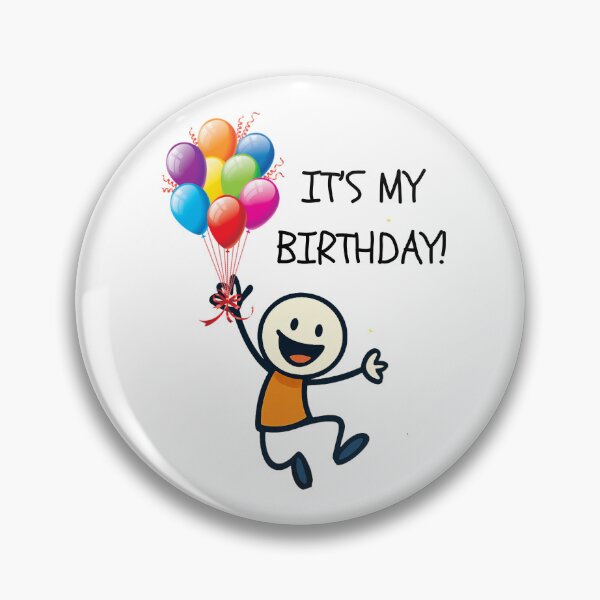 Item preview, It's My Birthday! Stick figure happy person designed and sold by Goldmedaldesign.