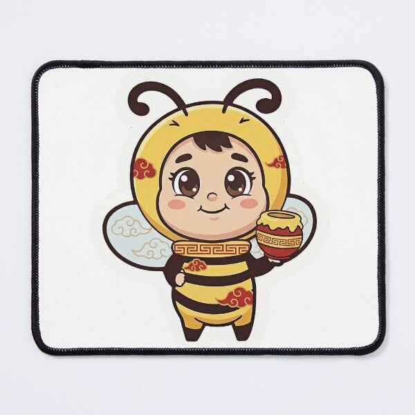 Item preview, Cute Chibi Bee Holding Honey Jar designed and sold by JessieJoyStudio.