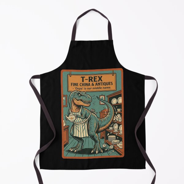 Item preview, T-REX Fine China & Antiques 'Oops' Funny Clumsy Dinosaur Tea Lover Vintage Design designed and sold by Bongocomic.