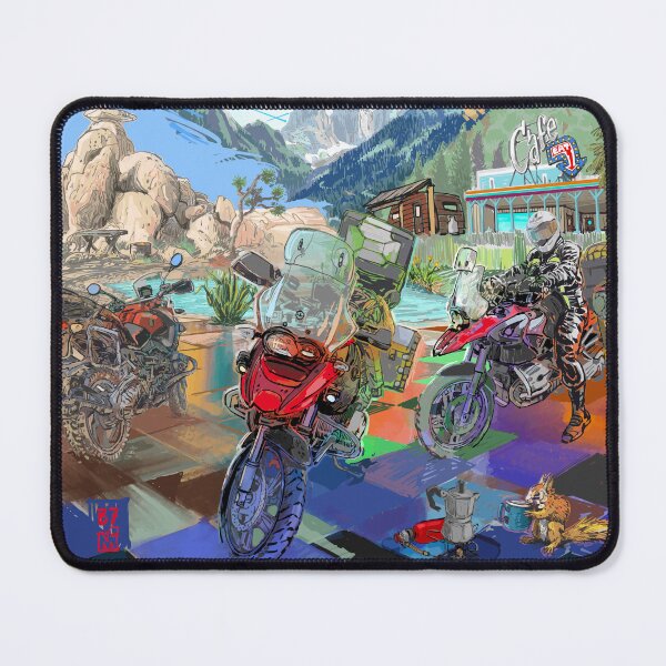 Item preview, ADVENTURE TOURING MOTORCYCLES - HAND PAINTED - Joshua Tree Desert/California Coast/Italian Dolomites designed and sold by TRAVEL-ART-MOTO.