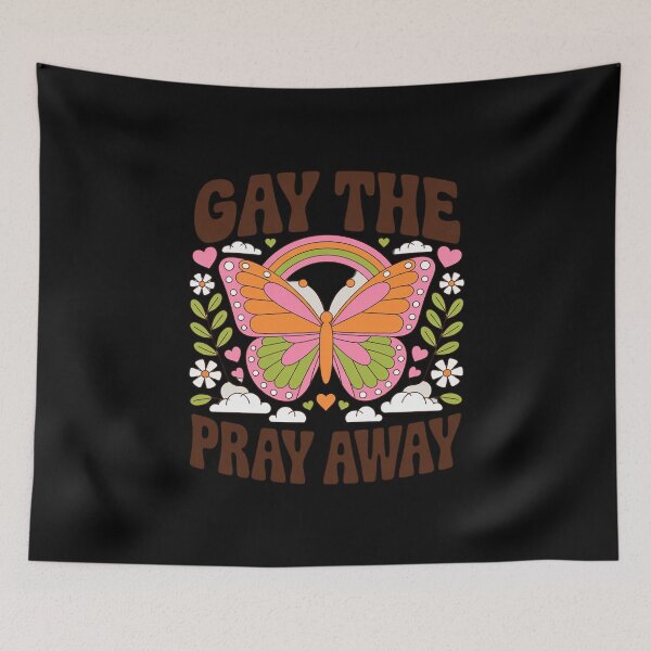 Item preview, Retro Gay The Pray Away Butterfly Pride Month LGBTQ Pride  designed and sold by CombatTask.