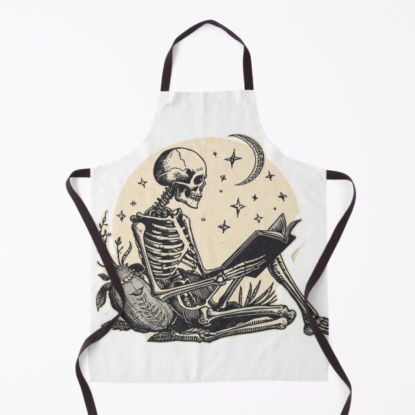 Item preview, Vintage Engraved Skeleton Reading Art designed and sold by QuikFun.