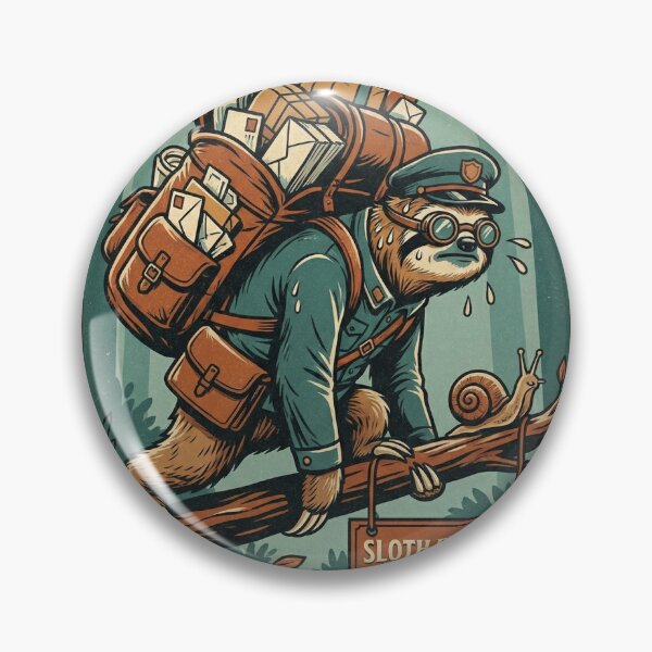Item preview, Funny Meme Sloth Express Courier Funny Vintage Mailman Sloth Art Delivered Eventually designed and sold by Bongocomic.