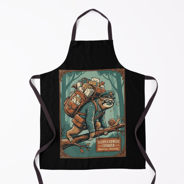 Item preview, Funny Meme Sloth Express Courier Funny Vintage Mailman Sloth Art Delivered Eventually designed and sold by Bongocomic.