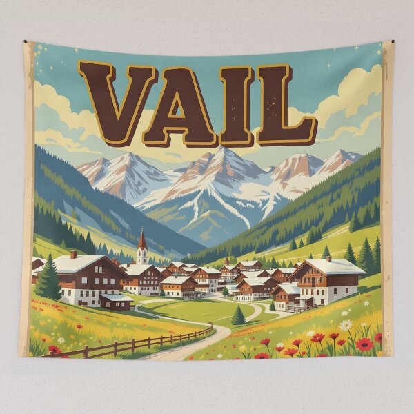 Item preview, Vail, Colorado, USA: Vintage-Style Painterly Travel Poster designed and sold by LSVart.