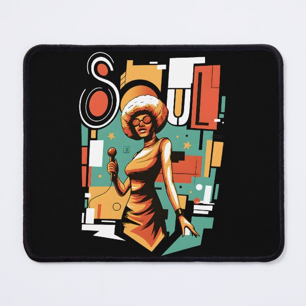 Item preview, Retro Disco Singer Afro woman Microphone 70s Pop Art designed and sold by DrawHandArt.