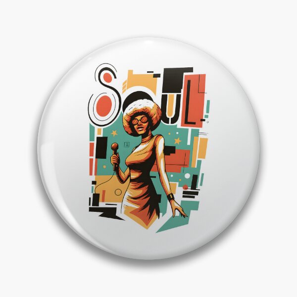 Item preview, Retro Disco Singer Afro woman Microphone 70s Pop Art designed and sold by DrawHandArt.