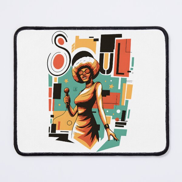 Item preview, Retro Disco Singer Afro woman Microphone 70s Pop Art designed and sold by DrawHandArt.