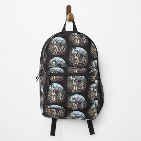 Item preview, Lone Wolf in Alpine Landscape – Outdoor Adventure Art designed and sold by Royalsticker.