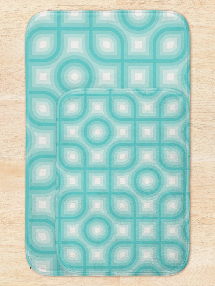 Thumbnail 5 of 6, Bath Mat, Cloud Dancer Rising Rivulet Abstract Pattern designed and sold by PatternSalad.