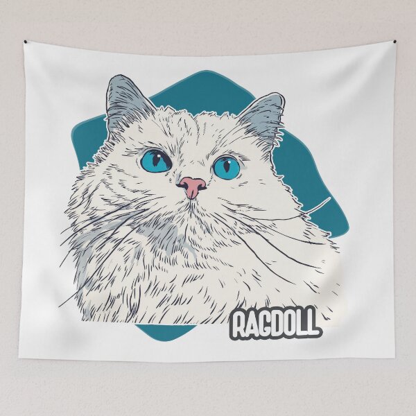 Item preview, Blue-Eyed Elegance: The Ragdoll in Graphic Form designed and sold by ForeverPrintsOK.