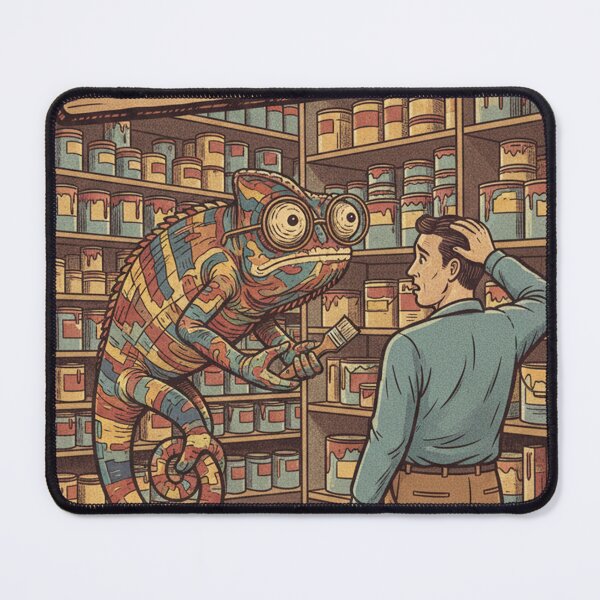 Item preview, Camo Paints Chameleon Funny Meme Vintage Ad - You Won't See Us Coming designed and sold by Bongocomic.