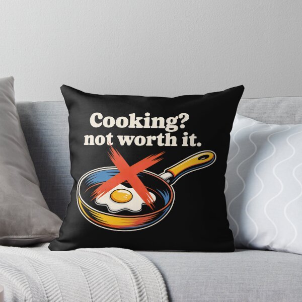 Item preview, Cooking Not Worth It Design with Fried Egg and Red X Humor designed and sold by SplashTastic.