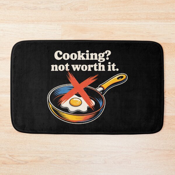 Item preview, Cooking Not Worth It Design with Fried Egg and Red X Humor designed and sold by SplashTastic.