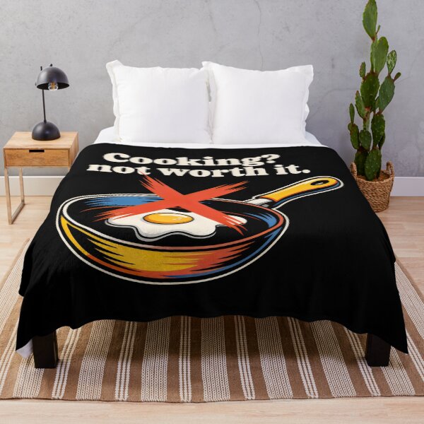 Item preview, Cooking Not Worth It Design with Fried Egg and Red X Humor designed and sold by SplashTastic.
