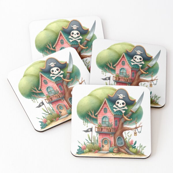 Item preview, Whimsical Pirate Treehouse Illustration – Cute Pirate House Clipart for Kids, Adventure Art designed and sold by LunaPixelStudio.