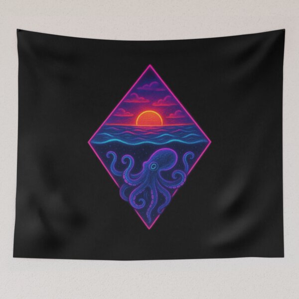 Item preview, Neon Octopus Sunset designed and sold by Planetporridge.