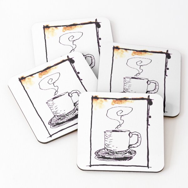 Item preview, Coffee Sketch On Napkin With Real Coffee Drips - Cafe in Moab, Utah designed and sold by TRAVEL-ART-MOTO.
