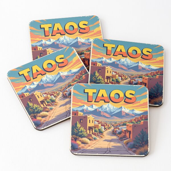 Item preview, Taos, New Mexico, USA: Vintage-Style Painterly Travel Poster designed and sold by LSVart.