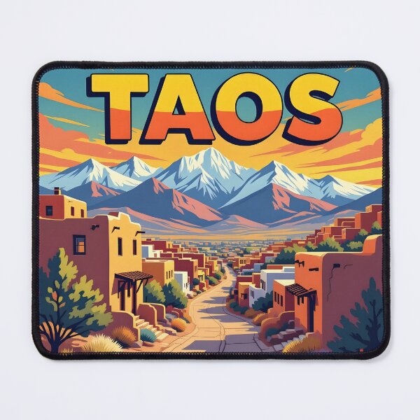 Item preview, Taos, New Mexico, USA: Vintage-Style Painterly Travel Poster designed and sold by LSVart.