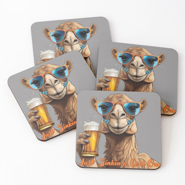 Item preview, Just Sinkin’ a Cold One: Funny Camel Enjoying a Beer – Comedy Camel Drinking T-Shirt designed and sold by Grang Art Artistic Designs.