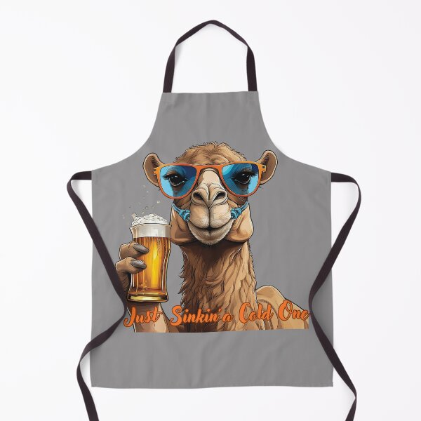 Item preview, Just Sinkin’ a Cold One: Funny Camel Enjoying a Beer – Comedy Camel Drinking T-Shirt designed and sold by Grang Art Artistic Designs.