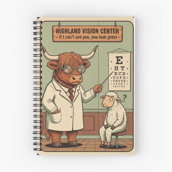 Item preview, Highland Vision Center Funny Meme Cow Optometrist Sheep Eye Exam Pun designed and sold by Bongocomic.