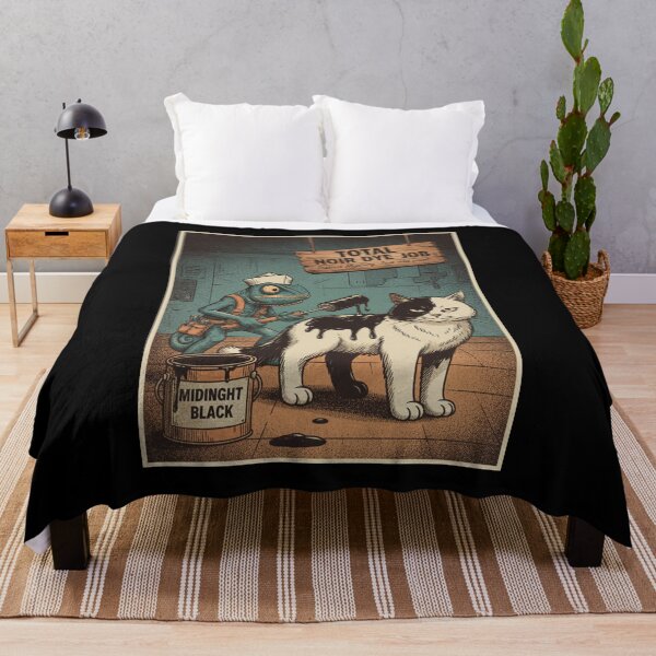 Item preview, Total Noir Dye Job Funny Meme Cat & Chameleon Painter Retro Art designed and sold by Bongocomic.