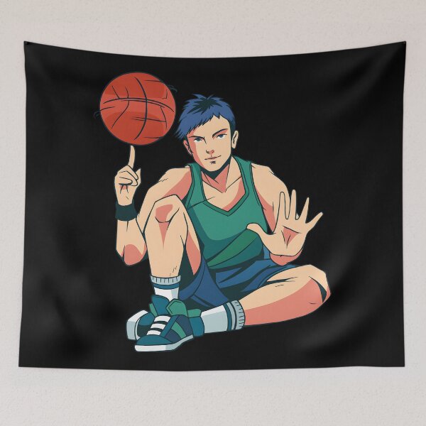 Item preview, sporty Anime boy Basketball Player spinning ball designed and sold by DrawHandArt.