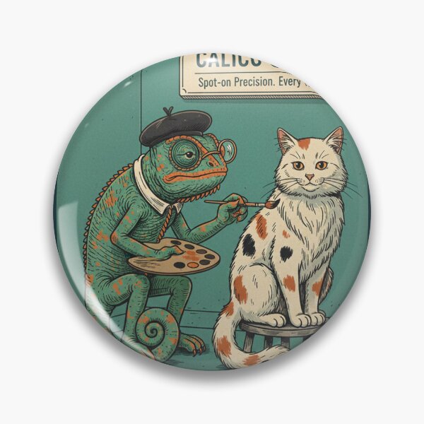 Item preview, The Calico Customizer Whimsical Chameleon Artist Painting Cat Art Design designed and sold by Bongocomic.
