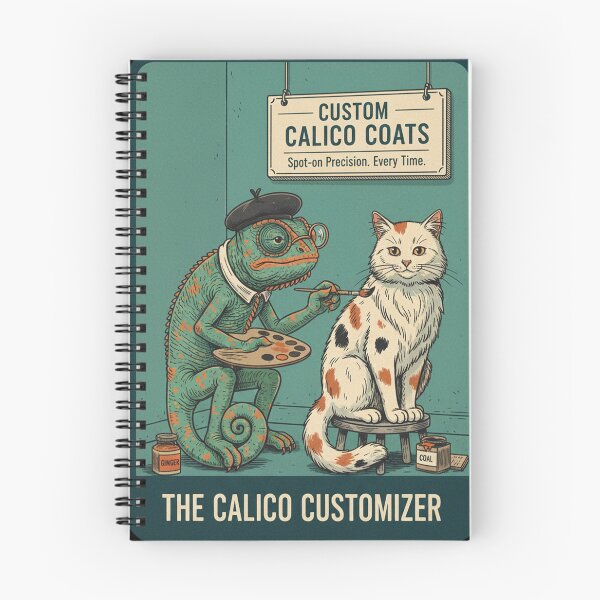Item preview, The Calico Customizer Whimsical Chameleon Artist Painting Cat Art Design designed and sold by Bongocomic.