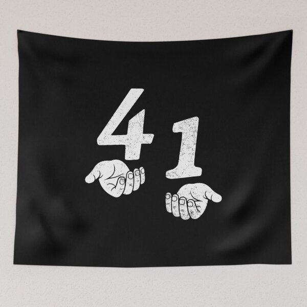 Item preview, Funny 41 Meme Number Hands Minimalist Graphic Design designed and sold by MotivaChic.