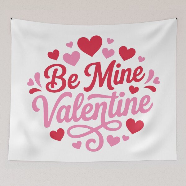 Item preview, Be Mine Valentine Pink Script Typography designed and sold by Lora Art.