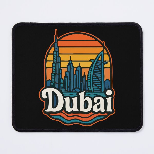 Item preview, Dubai United Arab Emirates Retro Trippy Travel designed and sold by TomFrontierArt.
