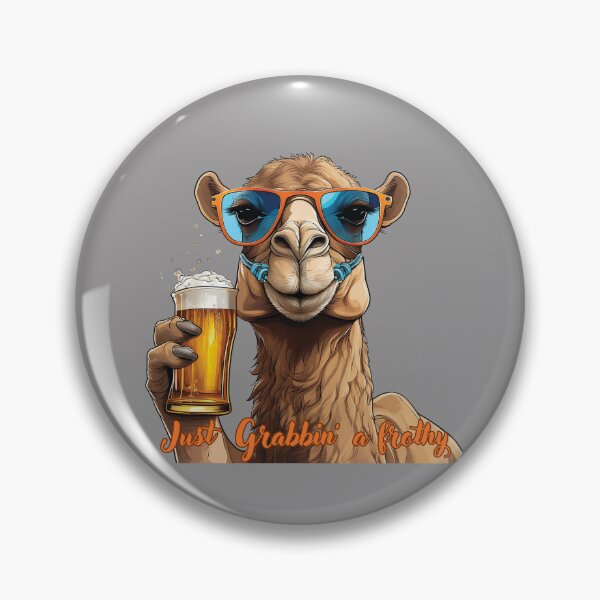 Item preview, Funny Camel Just Grabbin' a Frothy: Funny Camel Enjoying a Beer – Comedy Camel Drinking T-Shirt designed and sold by Grang Art Artistic Designs.