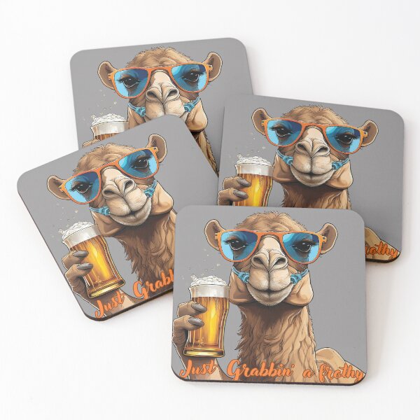 Item preview, Funny Camel Just Grabbin' a Frothy: Funny Camel Enjoying a Beer – Comedy Camel Drinking T-Shirt designed and sold by Grang Art Artistic Designs.