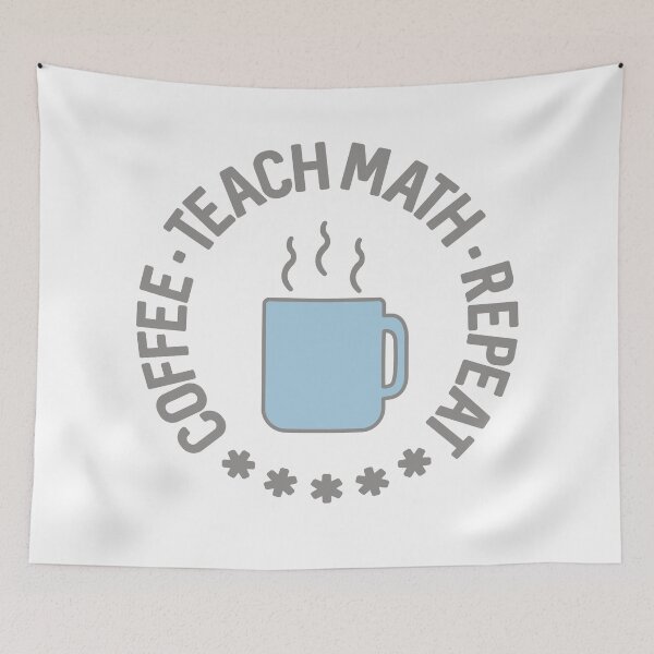 Item preview, Coffee Teach Math Repeat circle designed and sold by Think4Prints.