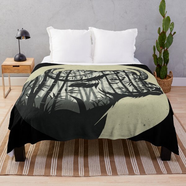 Item preview, Black and White Buffalo Bamboo Forest Double Exposure designed and sold by CANDO ART STORE.