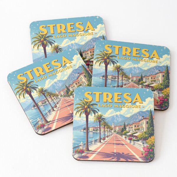 Item preview, Stresa, Lake Maggiore, Italy: Vintage-Style Painterly Travel Poster designed and sold by LSVart.