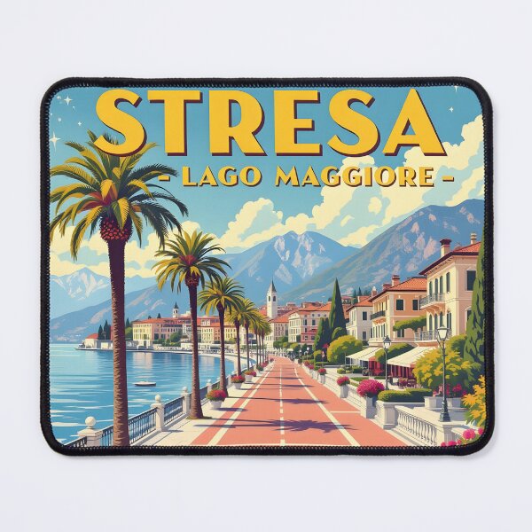 Item preview, Stresa, Lake Maggiore, Italy: Vintage-Style Painterly Travel Poster designed and sold by LSVart.