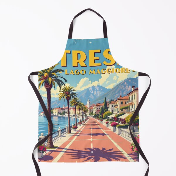 Item preview, Stresa, Lake Maggiore, Italy: Vintage-Style Painterly Travel Poster designed and sold by LSVart.