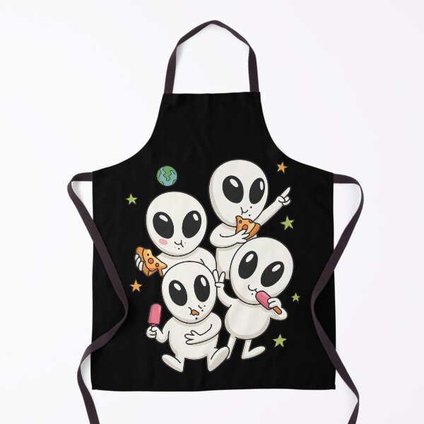 Item preview, Funny Kawaii Alien Extraterrestrial Squad Eating Snacks designed and sold by DrawHandArt.