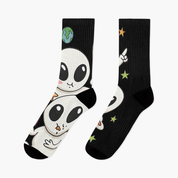 Item preview, Funny Kawaii Alien Extraterrestrial Squad Eating Snacks designed and sold by DrawHandArt.