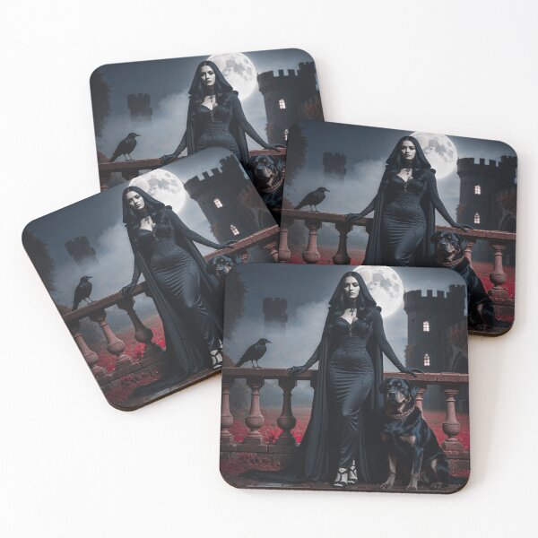 Item preview, gothic lady – rottweiler companion – dark castle garden designed and sold by Traumrausch.