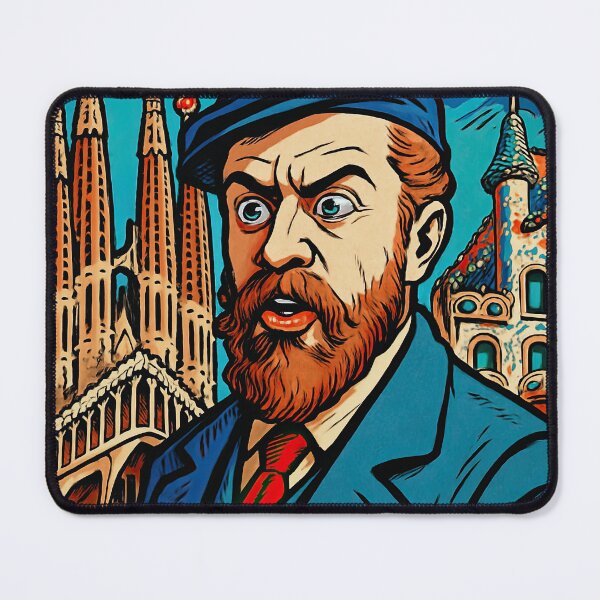 Item preview, Antoni Gaudí portrait | Comics style - Cartoon designed and sold by ComicsFactory.