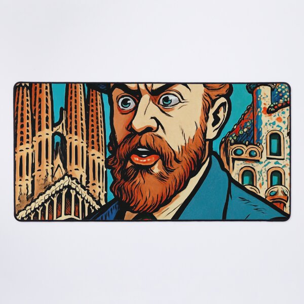 Item preview, Antoni Gaudí portrait | Comics style - Cartoon designed and sold by ComicsFactory.