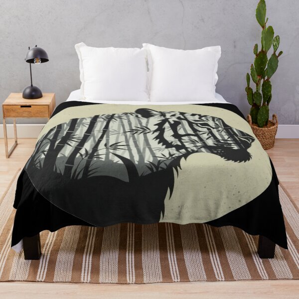 Item preview, Black and White Tiger Bamboo Forest Double Exposure designed and sold by CANDO ART STORE.