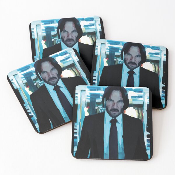 Item preview, John Wick The Movies Blue Hallway Action Scene Graphic Poster designed and sold by JacobyJames.